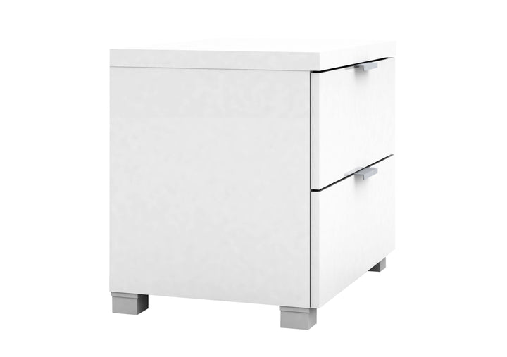 Kyana High Gloss 2 Drawer Storage Bedroom Bedside Table 