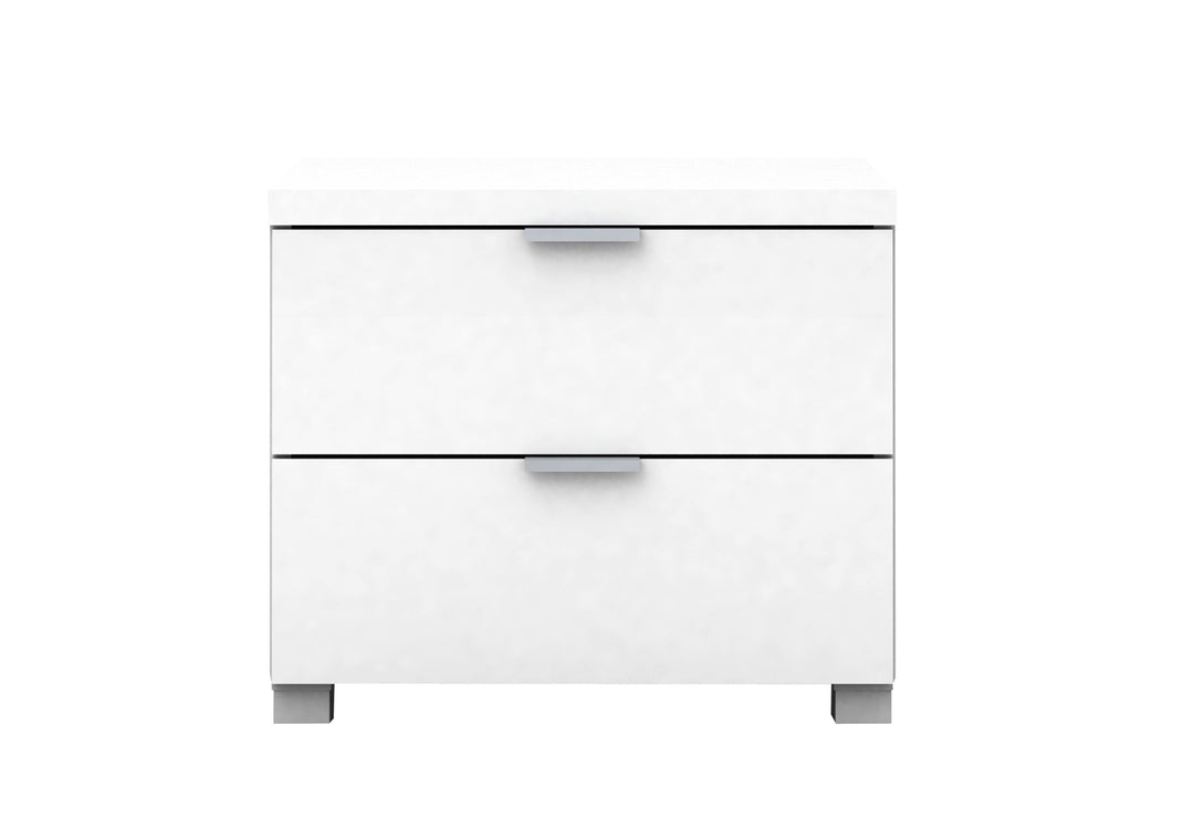 Kyana High Gloss 2 Drawer Storage Bedroom Bedside Table 