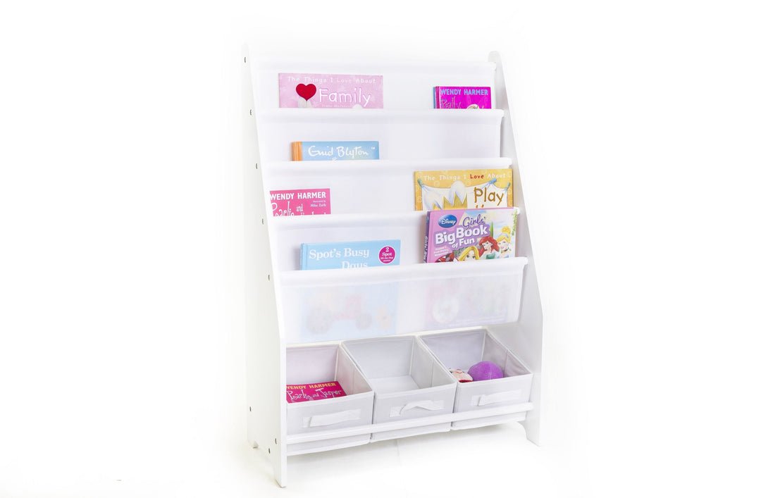 Mia Kids Play Book Storage Display Organiser with 3 Tubs