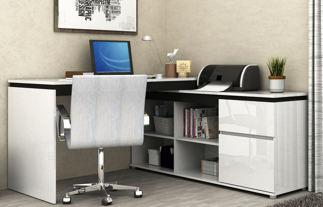 Milano High Gloss Executive Home and Office Table White - 