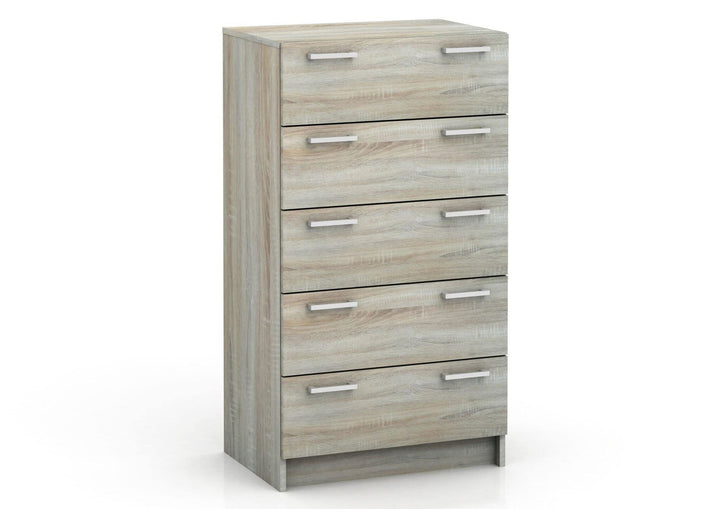 Tribecca 5 Drawer Chest Modern Bedroom Cabinet Light Sonoma 