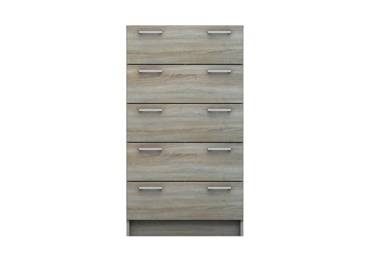 Tribecca 5 Drawer Chest Modern Bedroom Cabinet Light Sonoma 