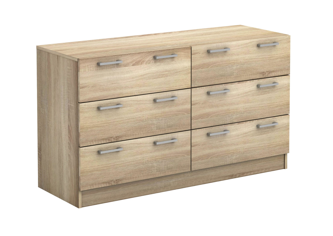 Tribecca Chest of 6 Drawers Low Boy Bedroom Storage Dresser-